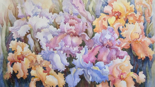 Іриси,2012,папір,акварель,-50х70,-Штанько-Лесюк-Катерина