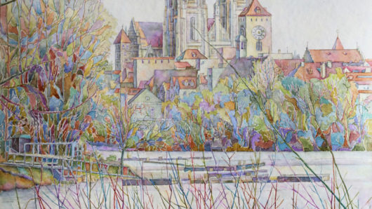 Blick_zum_Dom_Regensburg_38x56cm_Aquarell